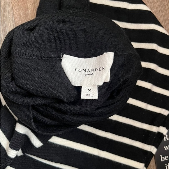 Tuckernuck Pomander Place Striped Durand Turtleneck Dress-Black/White-Women’s M - Picture 9 of 14